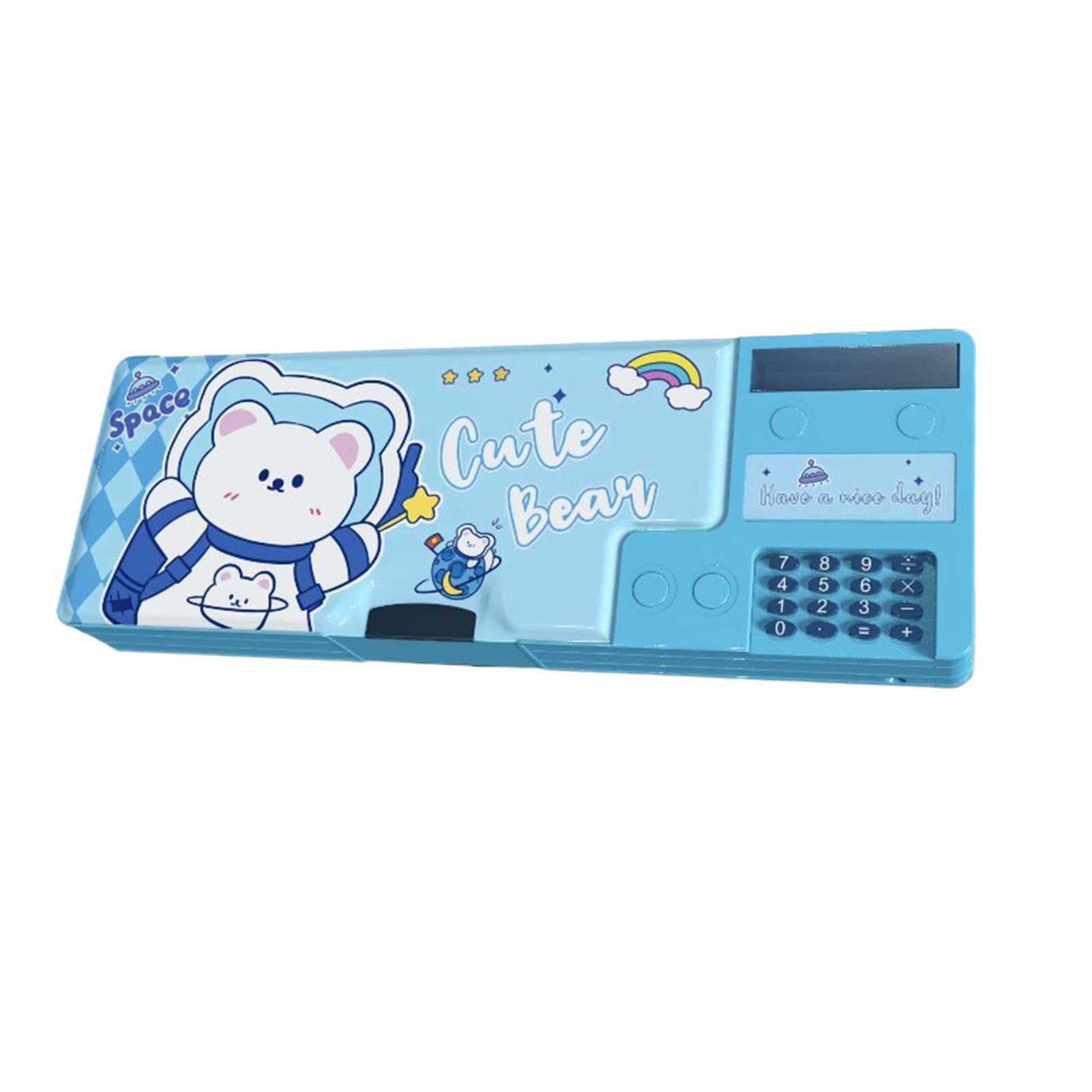 Pop Up Pencil Case with Calculator Easy to Carry Efficient Organization