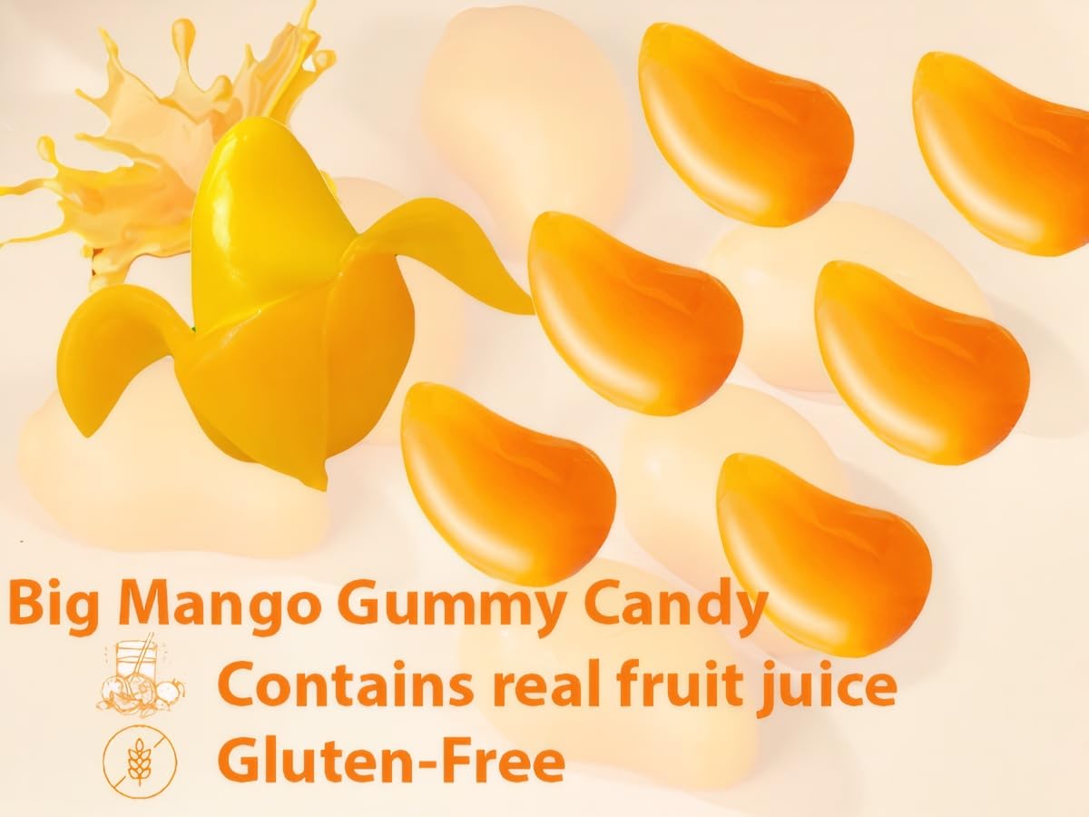 (8 Packs 2.8LB）MetaVita Peelable Mango Candy – Individually Wrapped peelable Gummies Candy-Real Mango Puree – Big Chewy Gummy Candy, Gluten-Free, Fun to Peel