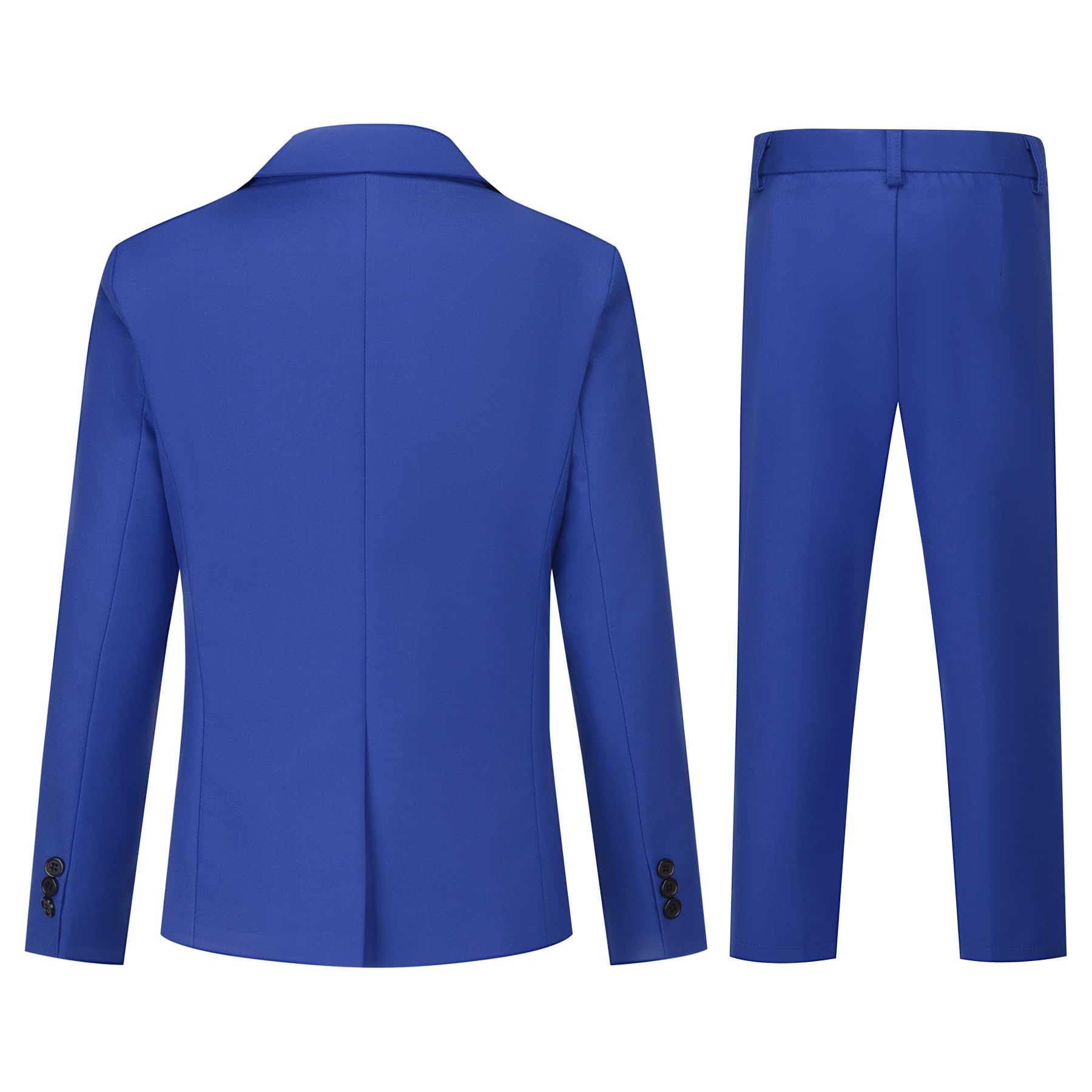 Sliktaa Completo da ragazzo in 3 pezzi con colletto con risvolto con un bottone, per matrimoni, feste di compleanno, balli studenteschi, vestito da spettacolo, blazer e pantaloni multicolore, Blu, 16