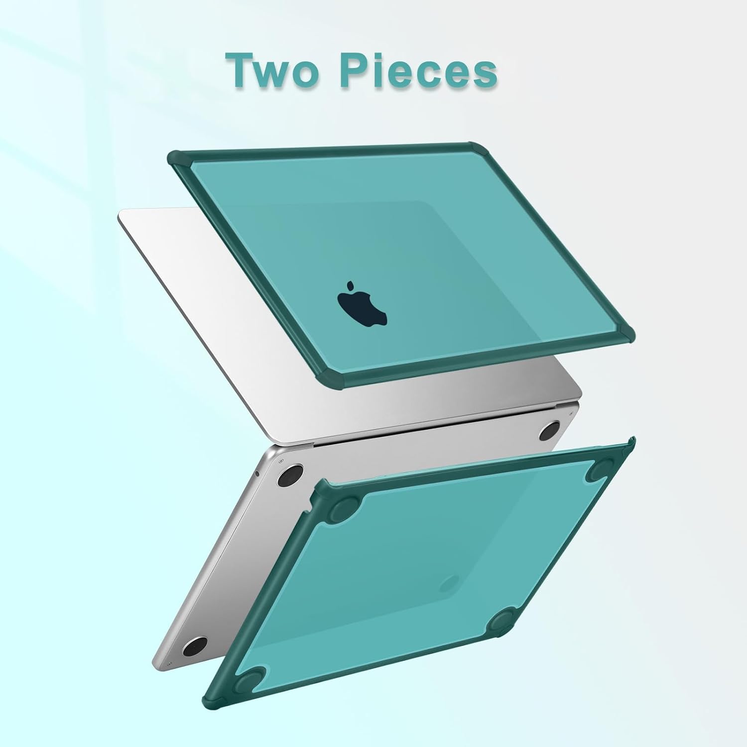 MOSISO Compatible with MacBook Air 13 inch Case 2026 2025 2024-2022 M4 A3240 M3 A3113 M2 A2681, Crack-Resistant Heavy Duty Protective Hard Case with TPU Bumper&Keyboard Cover&Screen Film, Teal Green - Image 5
