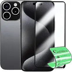 Película Protetora em Cerâmica 9D para iPhone 15 Pro, Anti-Impressão Digital