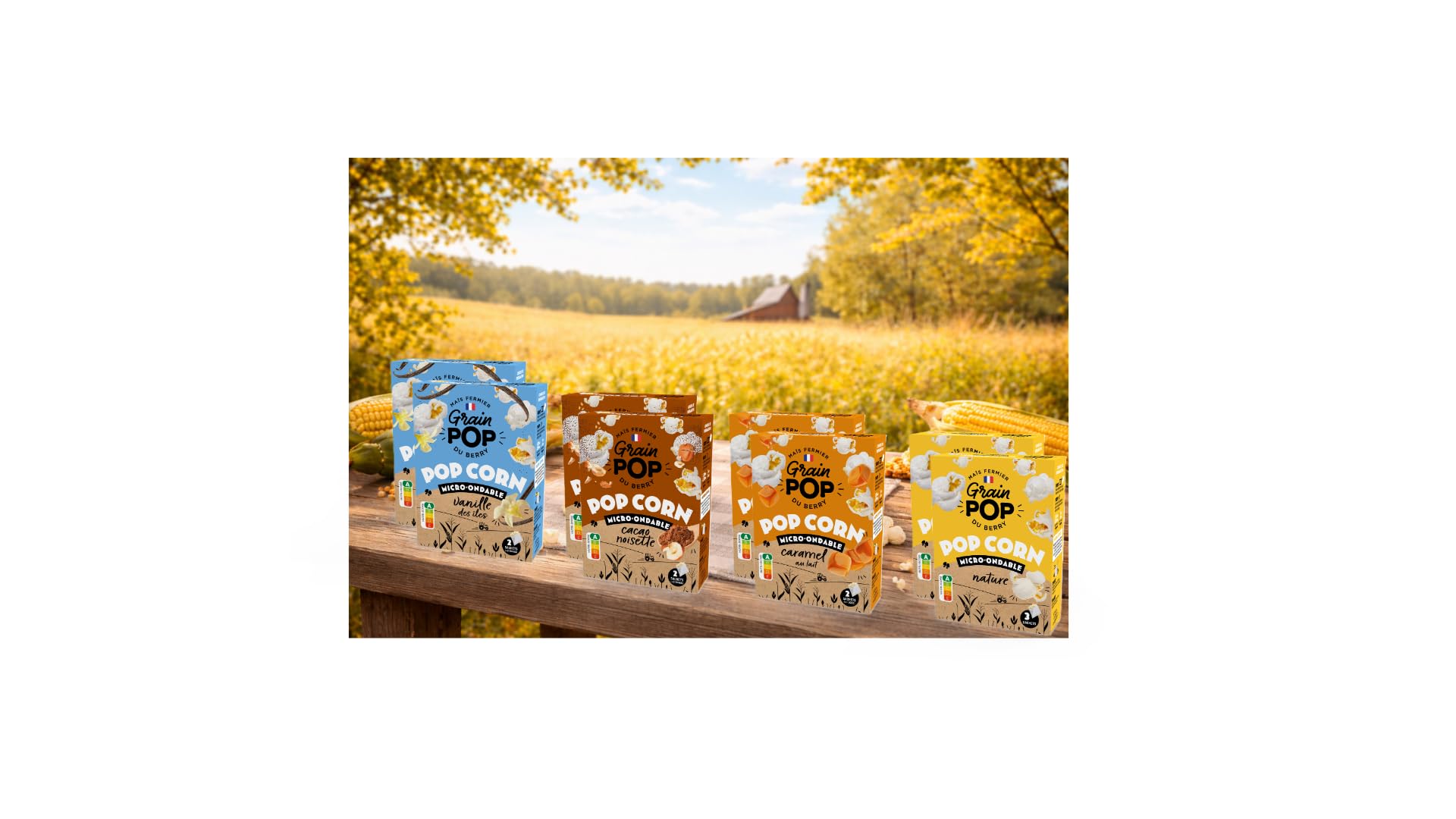 Popcorn micro ondes - grain de maïs à éclater - Grain POP - Lot découverte sucrée GrainPop