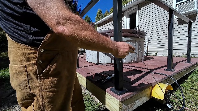 Image of BLIKA 4FT-8FT Complete Set 42 inch Cable Railing Post Kit, Black Level Drilled Cable Railing Post, Swageless Cable Railing System Include 2Pack Level Posts, 1 /8 inch 100FT Stainless Steel Cable(No Handrail)