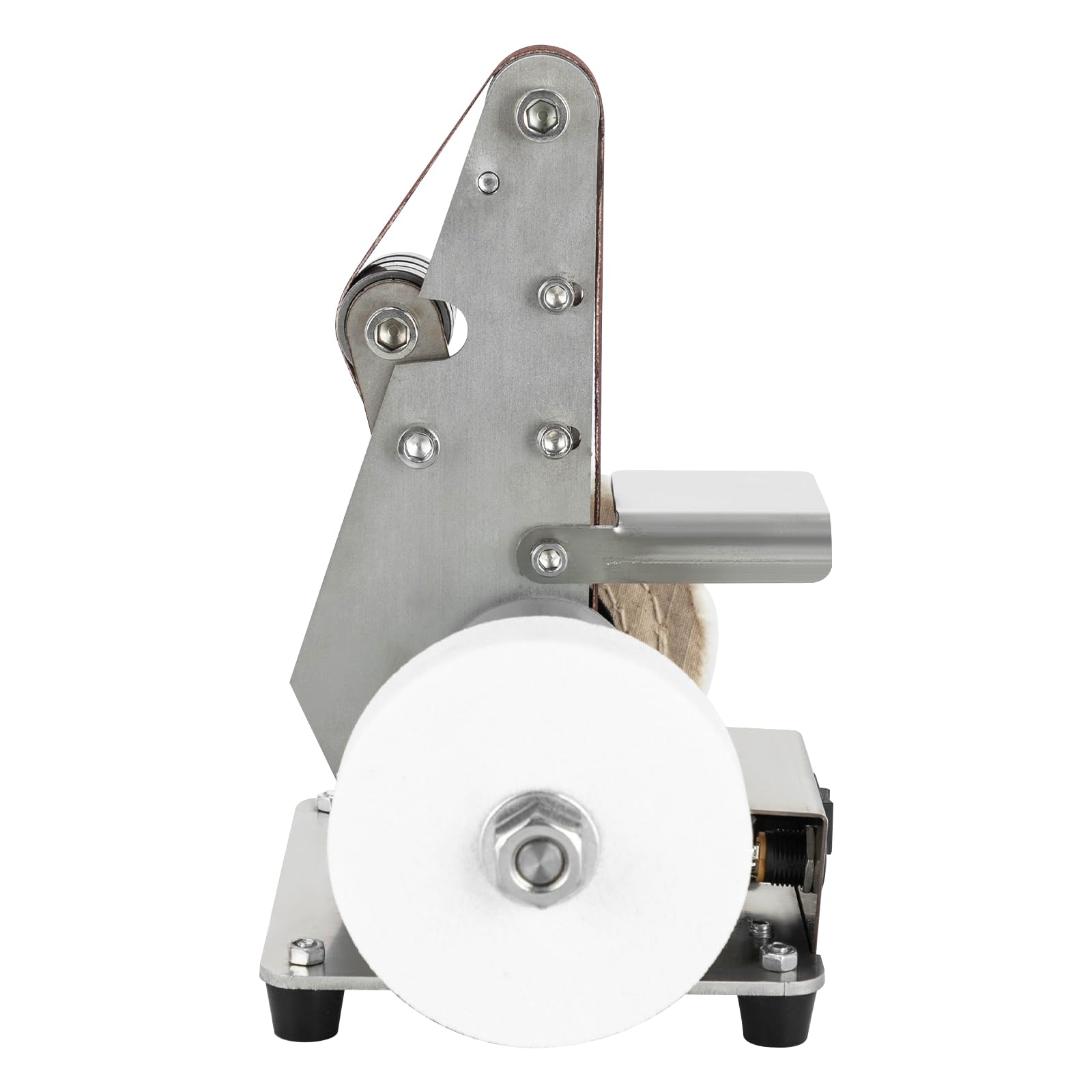 Mini Bandschleifer, 7 Einstellbare Geschwindigkeiten Elektrischer Messerschärfer,DIY Polierschleifmaschine mit 330 * 30 mm Schleifbänder Geliefert, Schleifscheibe und Polierscheibe