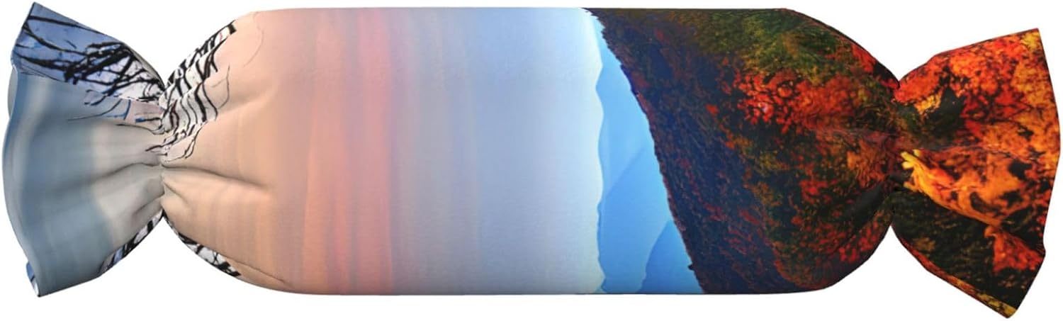 Blue Ridge Mountains Print Candy Cylindrical Comfortable Pillow Throw Pillows Home Decor Easy Maintenance