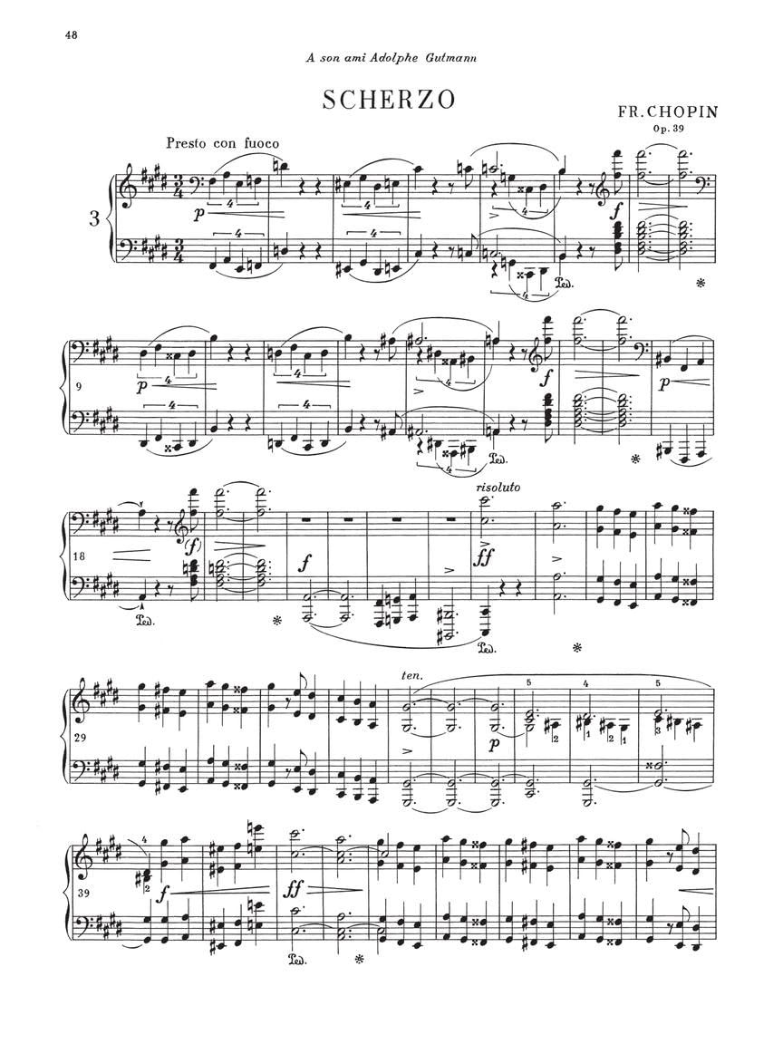 Chopin - Complete Works Vol. V Scherzos | Piano Sheet Music Book Edited by Ignacy Jan Paderewski | Classical Masterpieces for Students and Teachers | Authentic Scholarly Edition