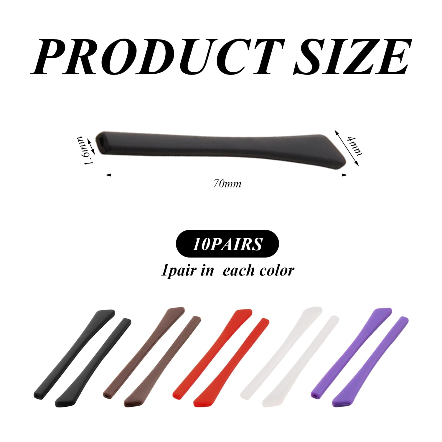 10 Paia di Coprigambe per Occhiali in Silicone Morbido, Coprigambe per Occhiali Elastici Antiscivolo, Accessori per Il Fissaggio degli Occhiali, Adatti per L'Uso Quotidiano, Fitness, Ciclismo.