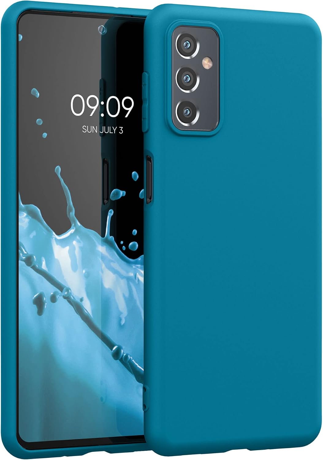 kwmobile Case Compatible with Samsung Galaxy M52 5G Case - Soft Slim Protective TPU Silicone Cover - Caribbean Blue