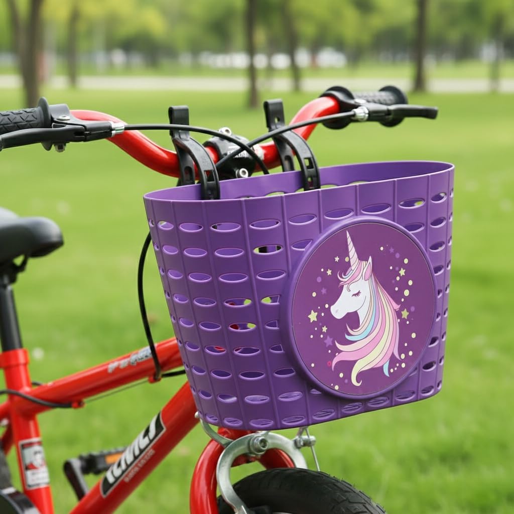 Kids Bike Basket Set - Unicorn & Dino Themes -9 Kids Bike Basket Set - Unicorn & Dino Themes -9