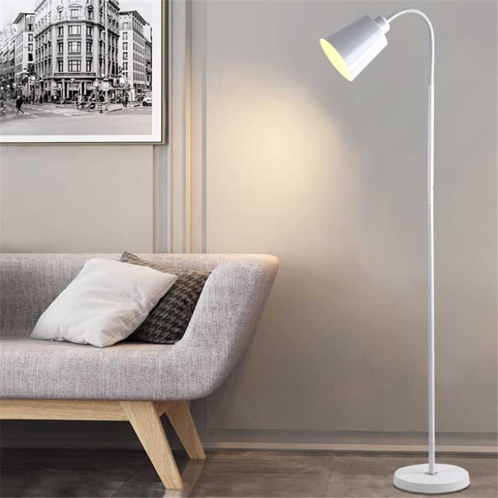 Lampa podłogowa Biała nowoczesna lampa stojąca do gabinetu, sypialni, biura, podłogowa czytania w salonie
