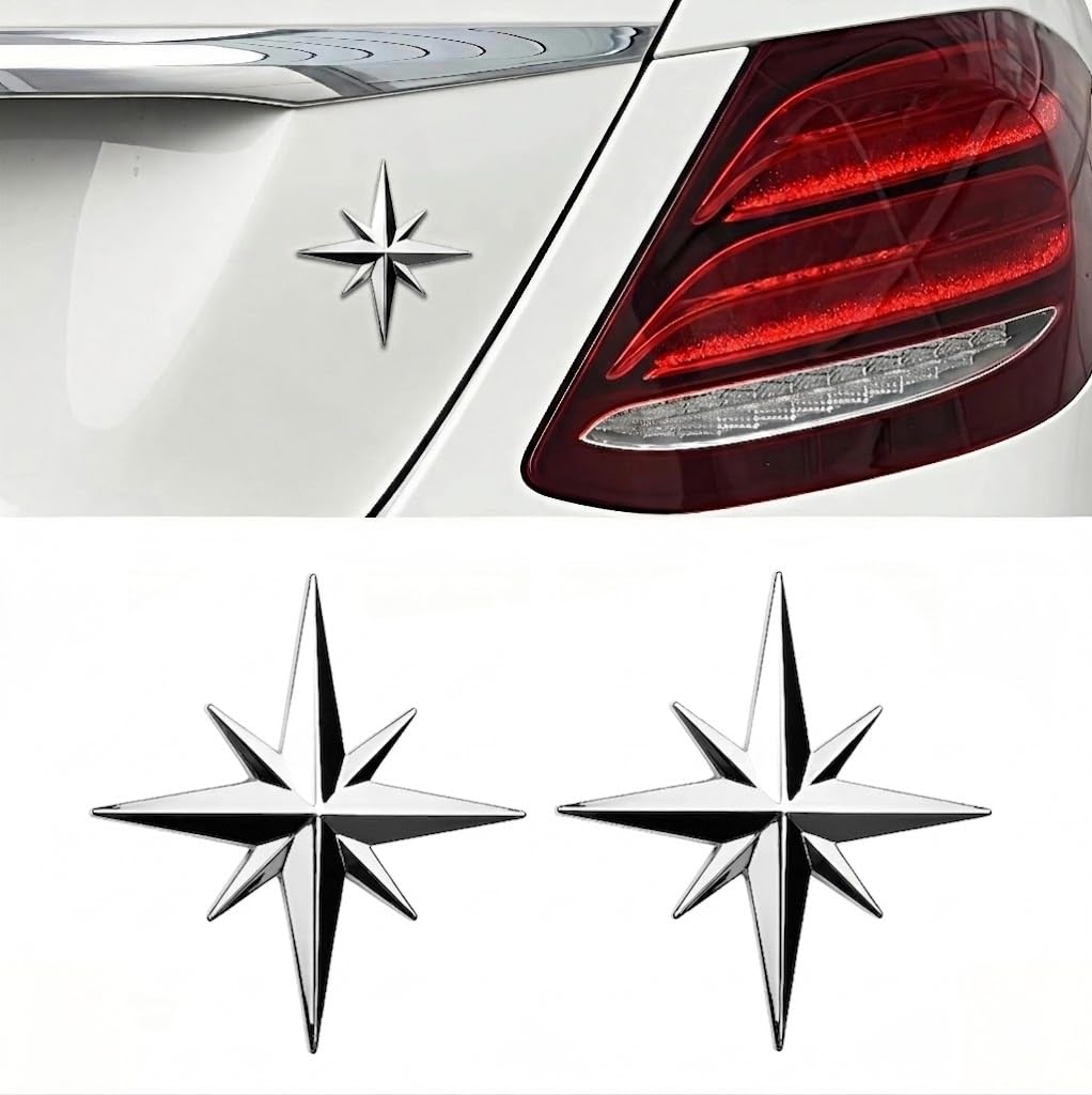 Tryagat 2 Pcs 3D Metal Car Badge for Lexus RZ 300e 2025, Auto Emblem Decal Vehicle Styling Exterior Decoration Accessories Fashionable,Silver