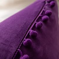 Vista 198 de 2 fundas para cojín decorativo de terciopelo con pompones