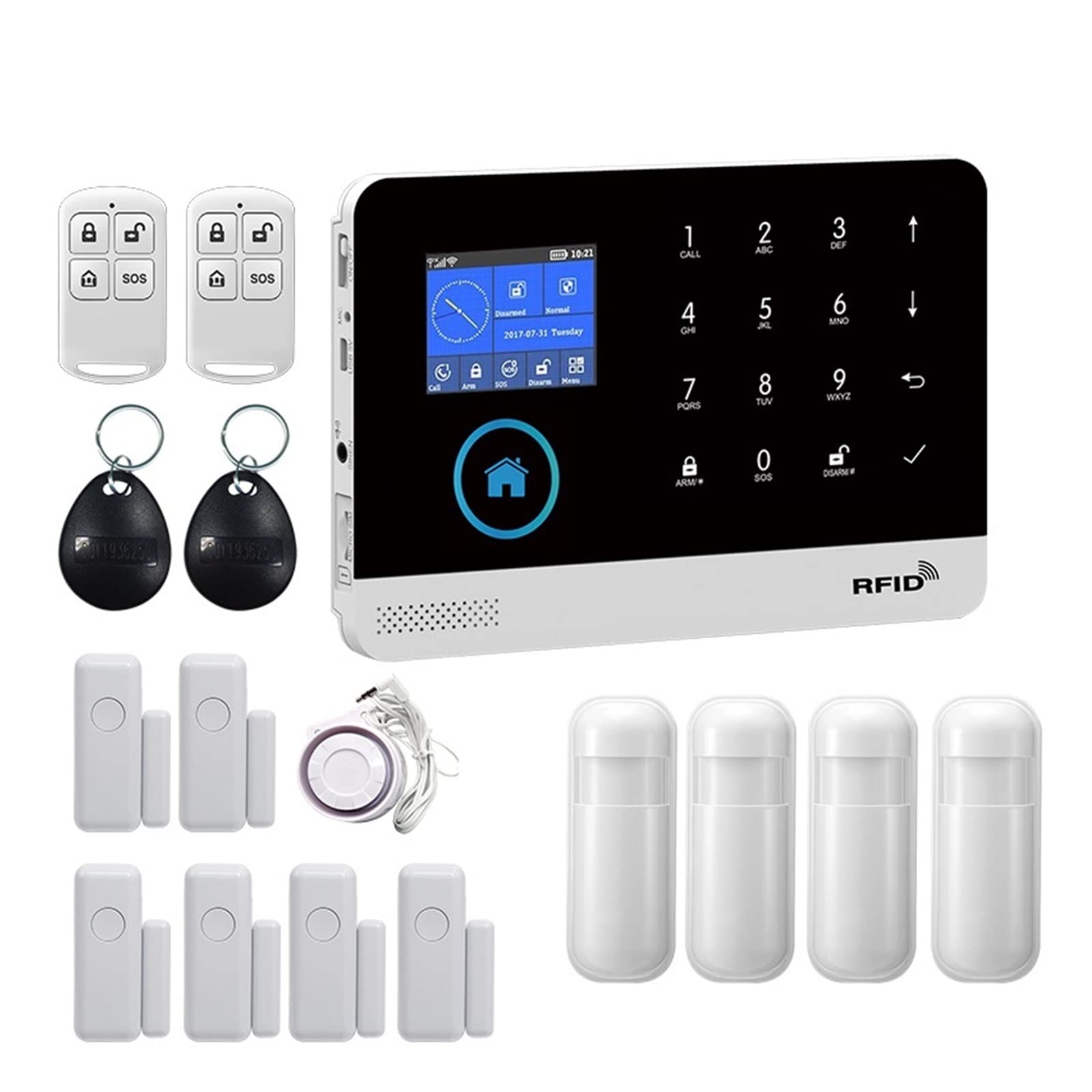 CUDTAPI Wireless GSM Home Security Alarm System For Tuya Smart With Motion Sensor(G)