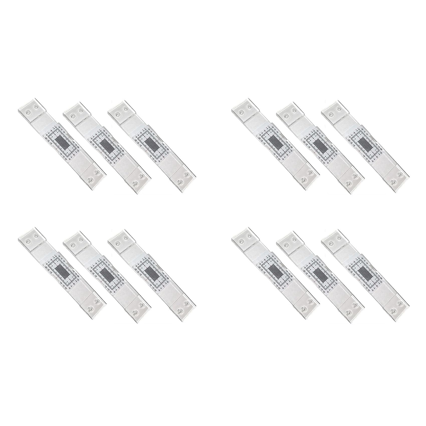 Jnchdghwa Crack Monitoring Record, 12Pcs Crack Measurement Tool, Crack Width Gauge, Clear Acrylic Corner Crack Comparison Caliper