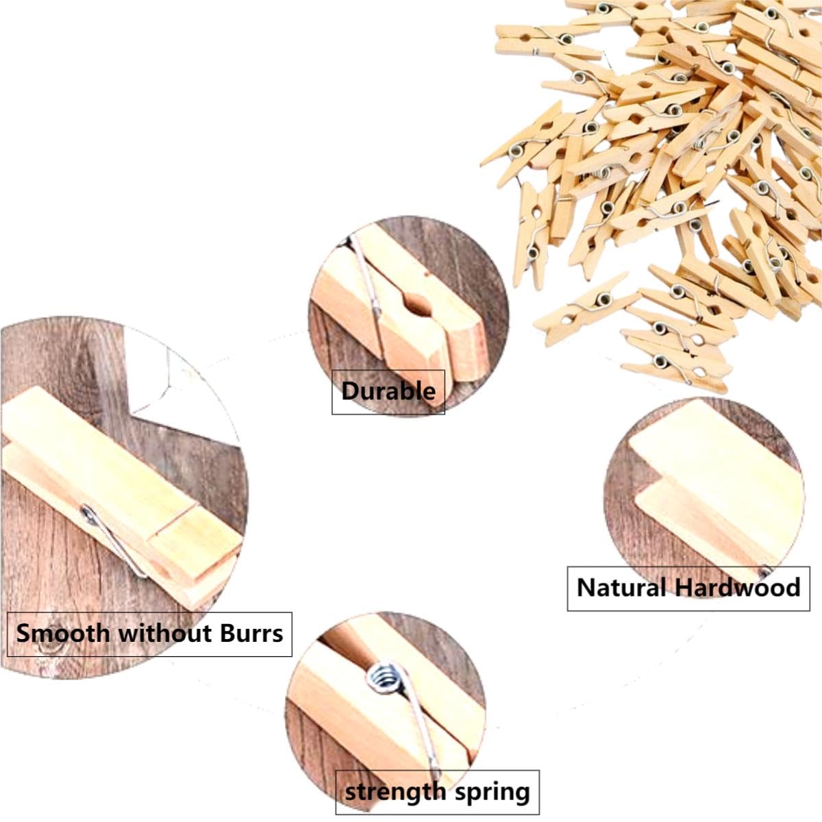 Amazon.com: 50 件1 入迷你木製工藝服裝別針照片的衣服別針小衣夾小衣服別針迷你照片夾小衣服別針 適用於照片、工藝品、藝術品、雞尾酒會、藝術品展示: