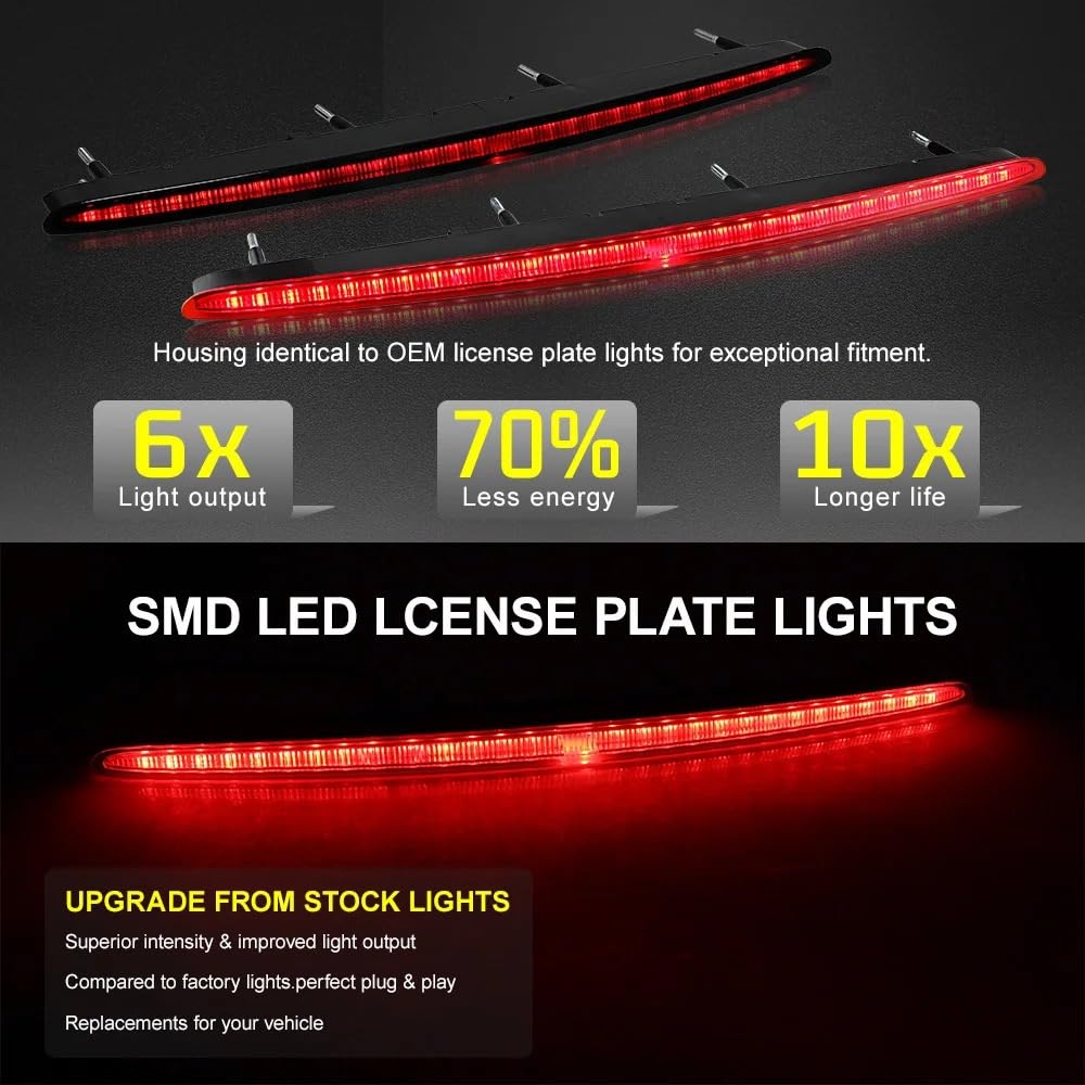 Luz de Freno Alta,Tercera luz de Freno LED Uso Adecuado for BMW 1 Serie 128i 135i M E82 E88 2007-2013 Lente roja ahumada Maletero Trasero Tercera luz de Freno Accesorios de Coche 63257164978(1pcs Red