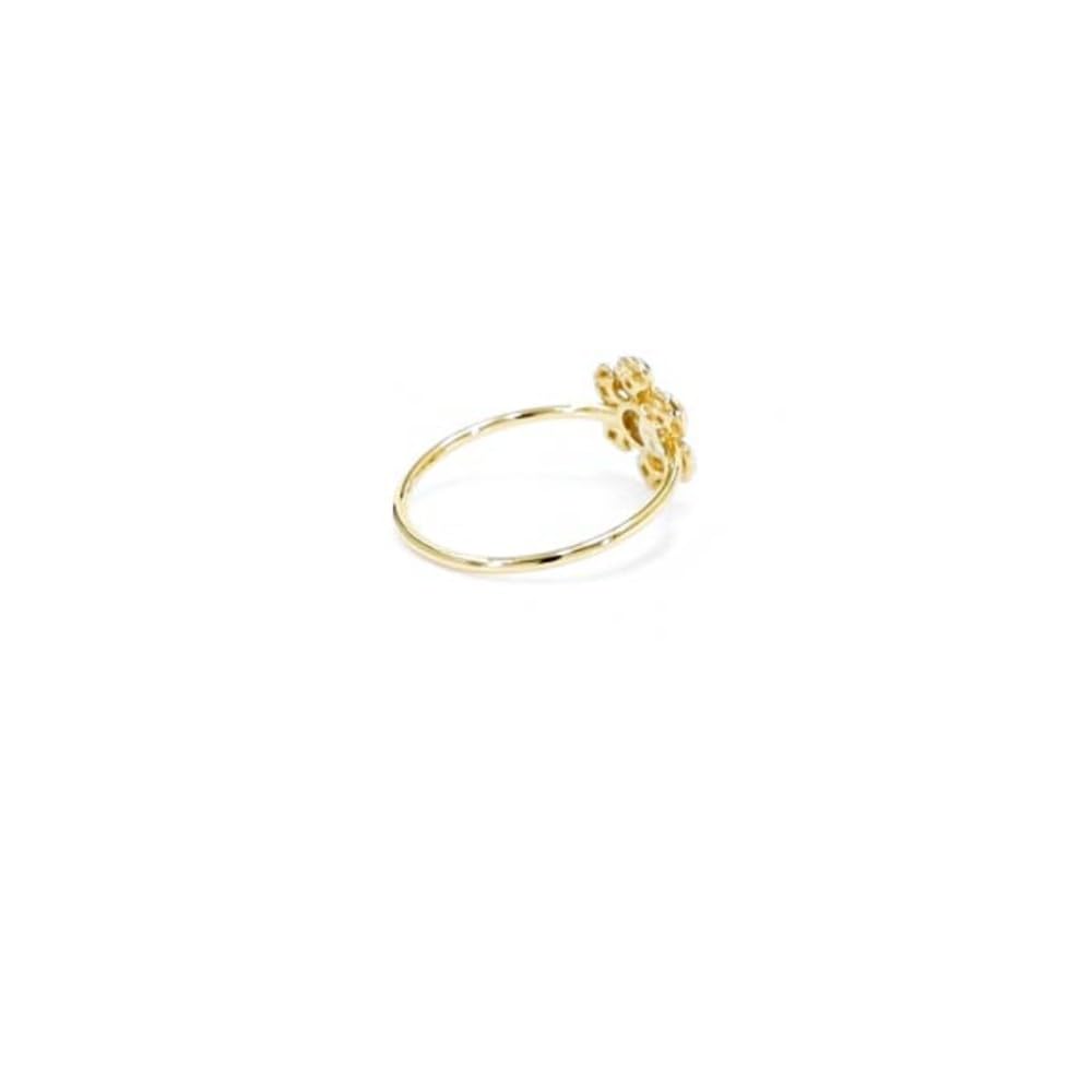 Cavill I2 Champagner Diamantring 0,099 ct Brillant in runder Schliff 925 Sterling Silber mit 18 Karat Vergoldung, florales Design, strahlender Braunton, Ringgröße 16-21, moderner Stil