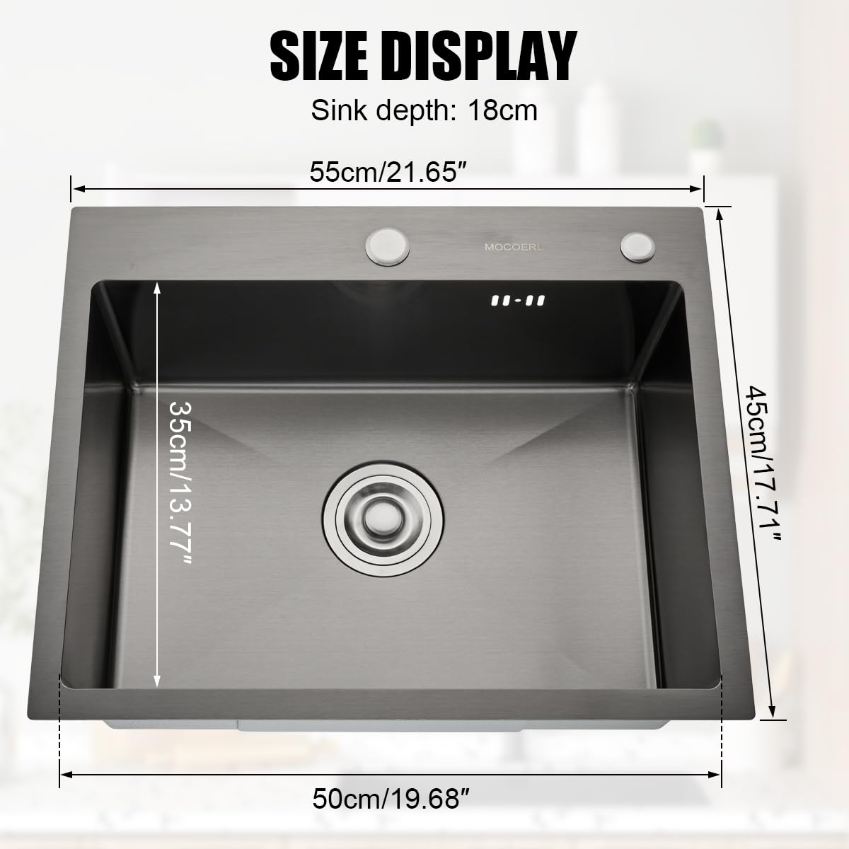 Lavello Da Cucina In Acciaio Inox 1 Vasca 68x45cm - Antiruggine Con Scolapiatti, Dispenser Sapone E Anticondensa - Foto 4