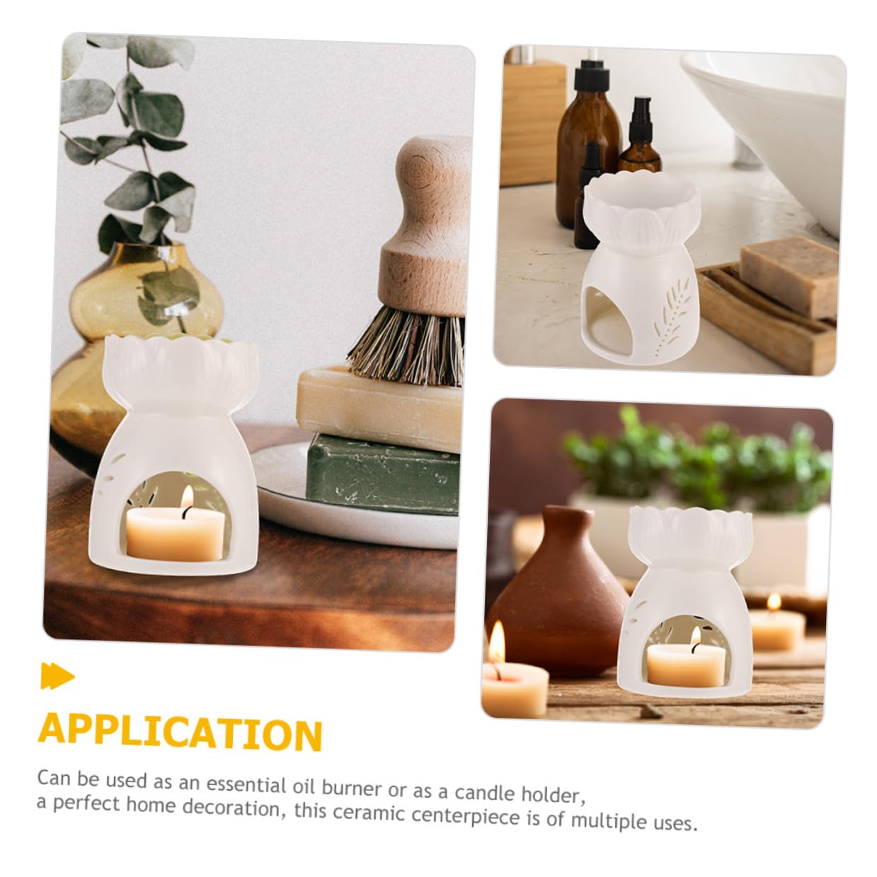 2 Stück Keramik Aromatherapie Duftlampe Hohlgearbeitetes Stabile Tischdekoration Leichtes Aromaöl Handgefertigter Keramik Diffuser für Zuhause und Geschenk