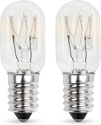 15W E14 Screw Salt Lamp Bulbs 230V, T20 Fridge Light Bulbs 2700K Warm White SES Machine Bulbs, Pygmy Bulb 15W Mini Wax Warmer Light Bulb Dimmable - 2Pack [Energy Class F]