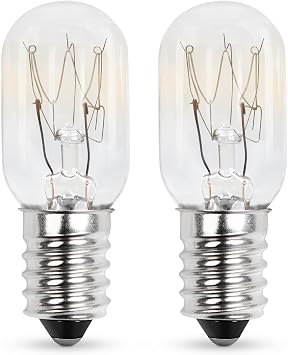 15W E14 Screw Salt Lamp Bulbs 230V, T20 Fridge Light Bulbs 2700K Warm White SES Machine Bulbs, Pygmy Bulb 15W Mini Wax Warmer Light Bulb Dimmable - 2Pack