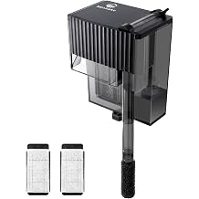Small Fish Tank Filter | Hang on Back Filter up to 5 Gallon Nano Aquarium Adjustable Flow for Betta Shrimp Tank