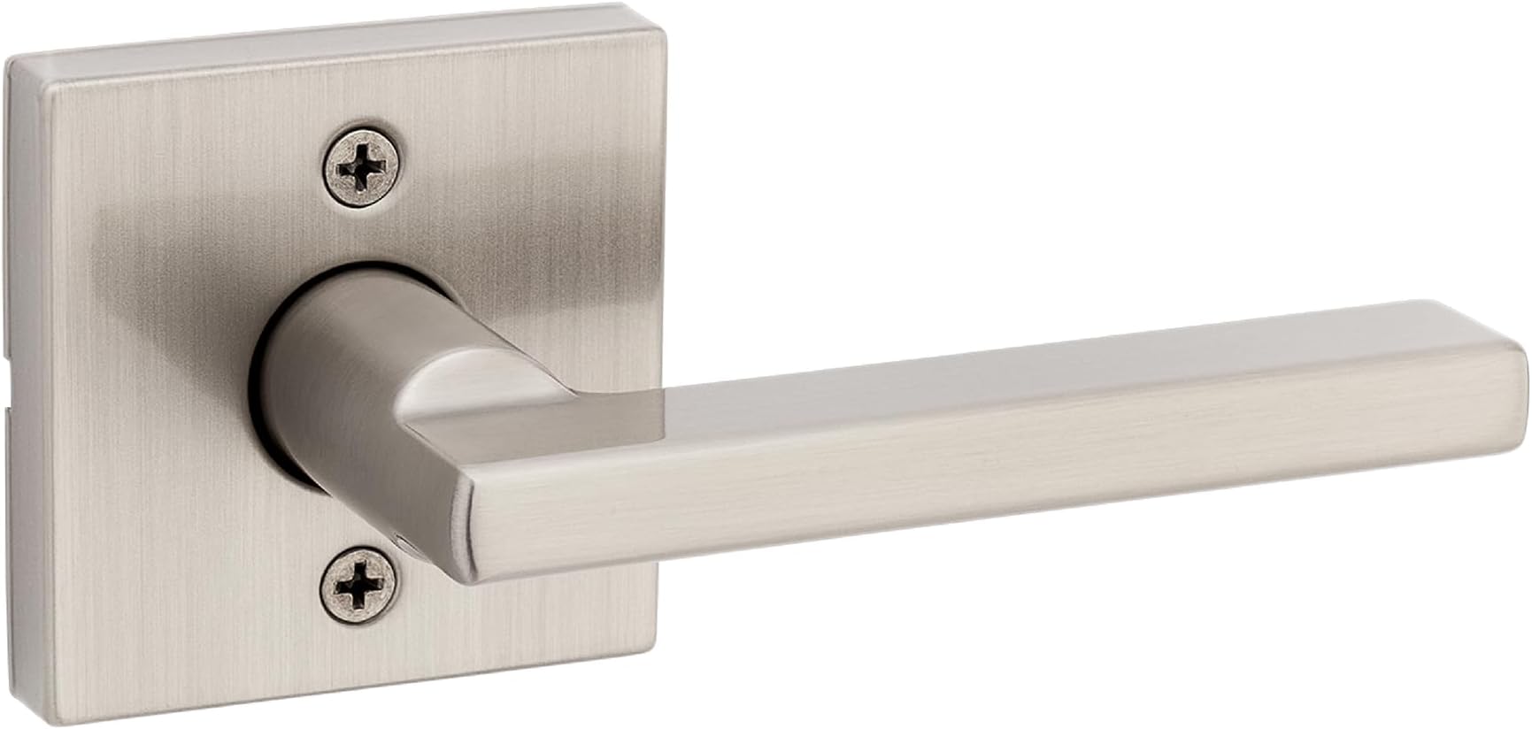 Halifax Dummy Door Handle, Single Sided Lever for Closets, French Double Doors, and Pantry, Satin Nickel Non-Turning Reversible Interior Push/Pull Lever, with Microban Protection