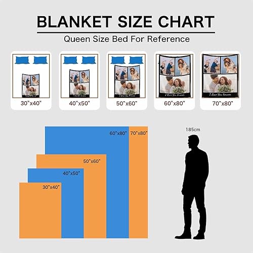 Miniatura 6 de Mantas personalizadas con fotos, mantas personalizadas con texto "I Love You", manta conmemorativa personalizada, regalo de cumpleaños para