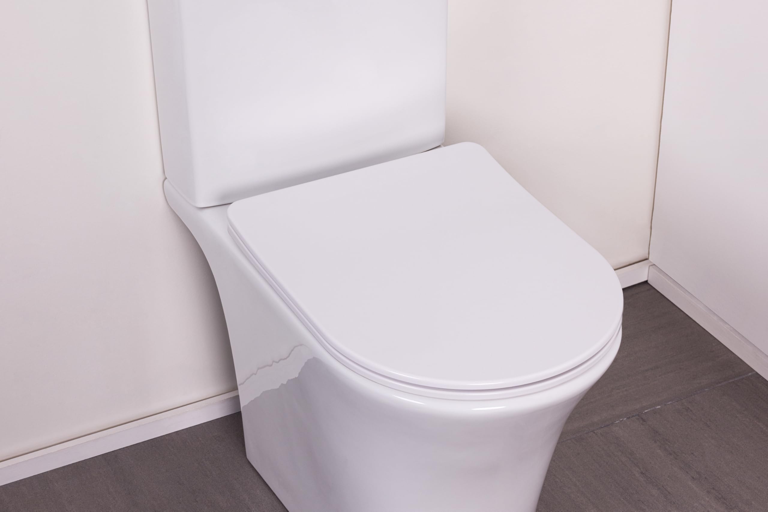 Abattant WC blanc universel clipsable/nettoyage facile - lunette de toilettes Thermodur extra plat frein de chute forme D NOYON & THIEBAULT