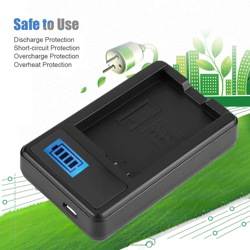 Ładowarka USB do Przenośnej ładowarki EN-EL14, Ładowarka EN-EL14 z Wyświetlaczem LCD do Aparatu D5100/D3100/D3200/D3300/Coolpix