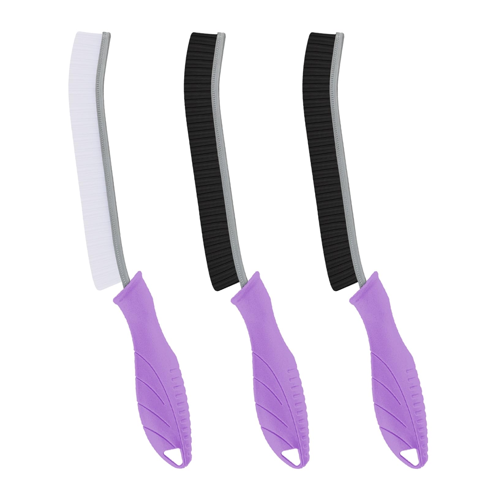 TQRR Cepillo de Cerdas Duras para Limpieza de Grietas, Cepillo para Lechada, Herramientas de Limpieza para Inodoro, Baño, Hogar, Bañera, Fregadero, Hogar, Ventana (3, Morado)