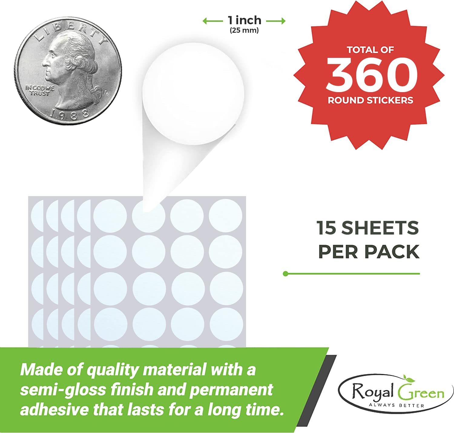 4500 Bollini Adesivi Colorati 25 Mm - 9 Colori Per Scuola, Ufficio E Organizzazione - Foto 5