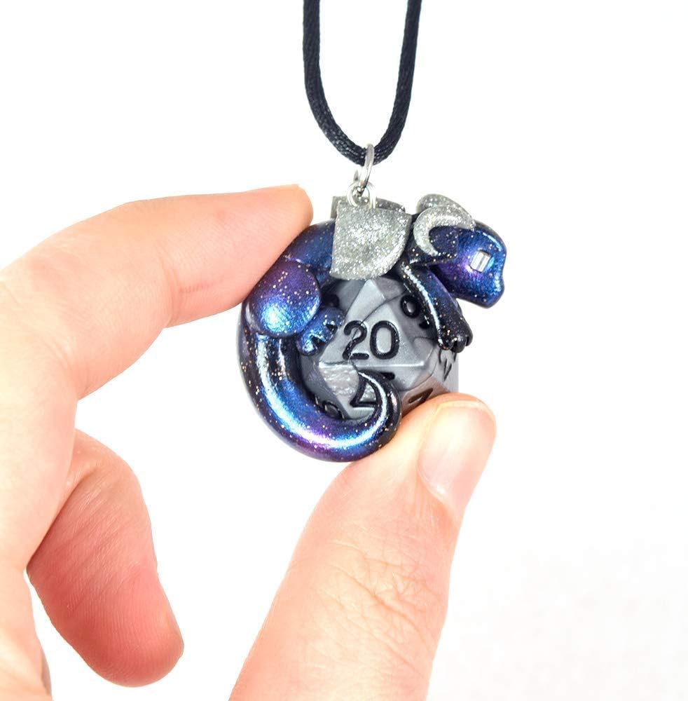 Design Your Own D20 Dragon Pendant, Custom Dice Dragon Necklace