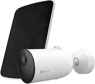 EZVIZ Solar Powered Security Camera Outdoor Continuous Power, Solar CCTV Cameras, Color Night Vision, 1080P, Human Detection, Two Way Audio, Alarm, IP66, Google Alexa Control, SD & Cloud (CB3 Kit)