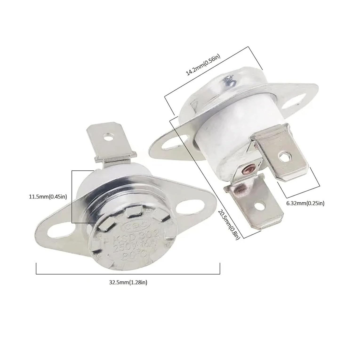 KSD302 16A 250V KSD301 Normally Closed Normally Open Temperature Switch 45C 85C 95C 135C 160C 220C 300C(NC,85C)