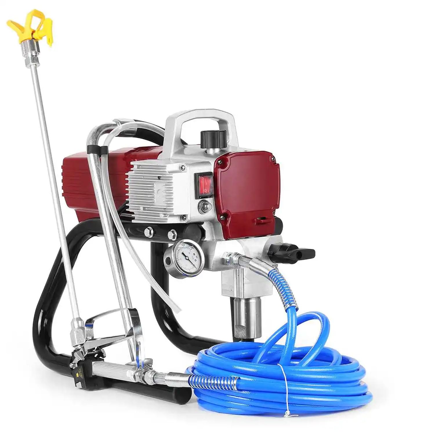 260N/S Airless agregat natryskowy, elektryczna wysokociśnieniowa maszyna natryskowa, wąż wysokociśnieniowy 1/10.2 cm, 2,4 l/min, mały przenośny opryskiwacz na ścianę, podłogę, plac budowy