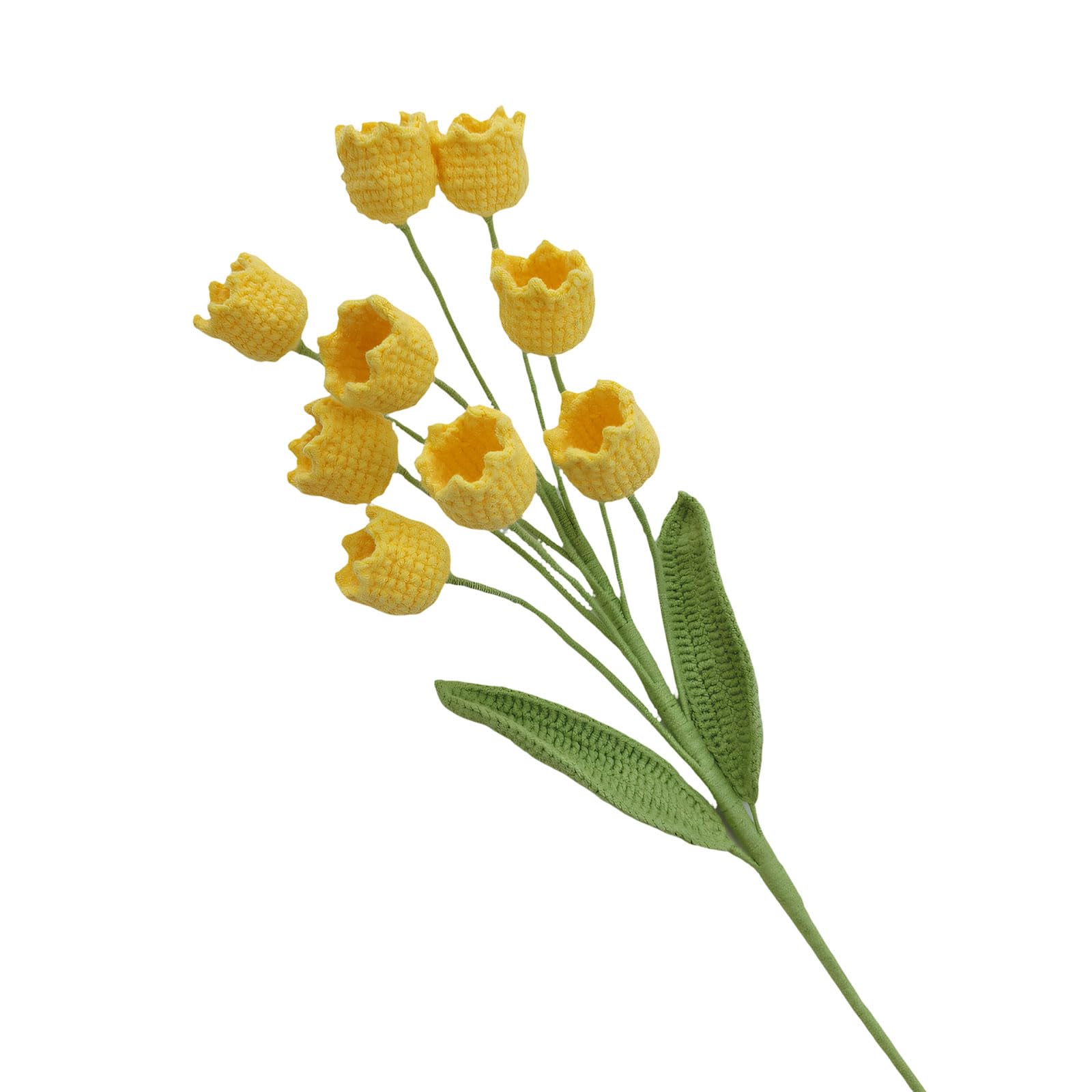 Xjdzineq 9Pieces Artificial Crochet Lilies of the Valley Bouquets Wool Flower for Home Decors Gift Wedding Centerpieces Artificial Hanging Flower