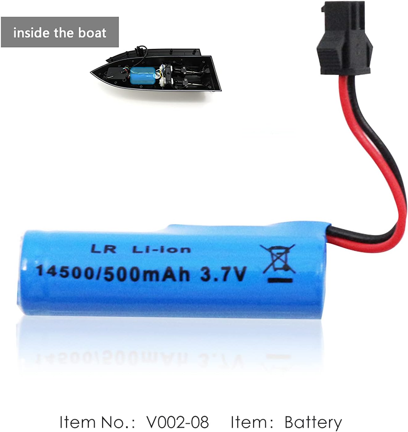 GoolRC 3.7V 500mAh Lithium Battery for Flytec V002 V005 Stimulated Crocodile RC Boat