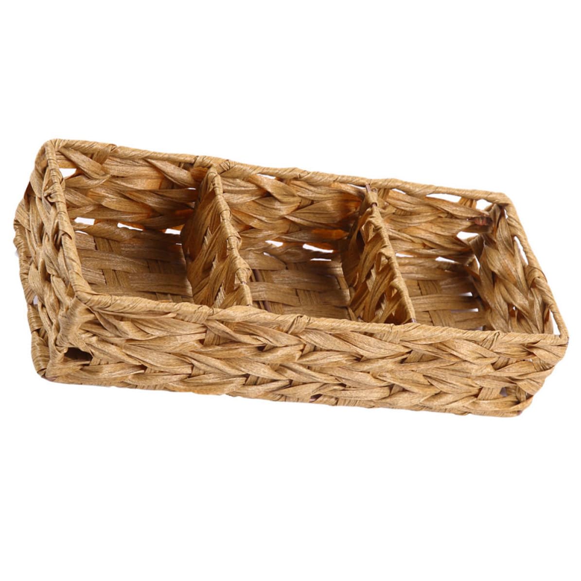 Panier bureau jacinthe d'eau tressé pour organiser vos accessoires de maison