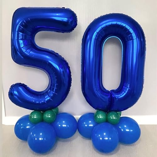 Miniatura 10 de Globos azul marino con el número 3, globos digitales de número 3 de 40 pulgadas, color azul oscuro, globos digitales grandes de Mylar para fiesta de