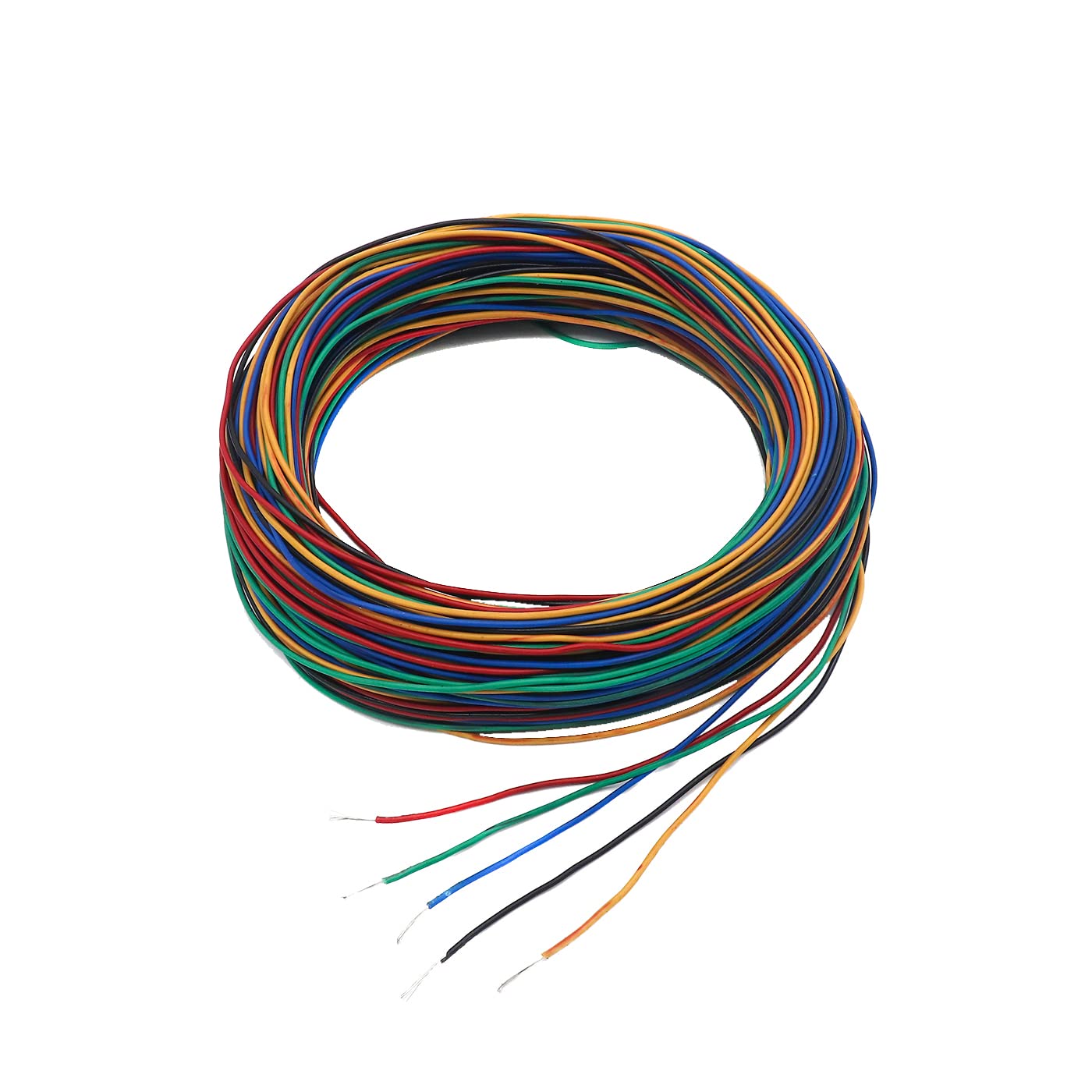 Electronic Spices Combo of 5 Type Wires 10 Meter Each (Red, Black, Yellow, Blue, Green)