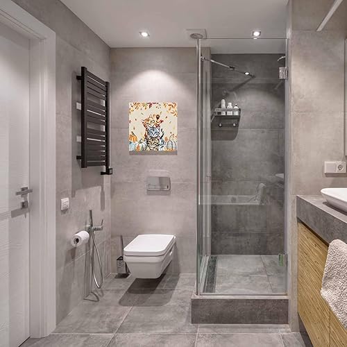 Miniatura 3 de Chucoco Otoño Granja Gato Cuadrado Pinturas al óleo sobre lienzo Arte de pared de Acción de Gracias Animales Imágenes Impreso Obras de Arte con