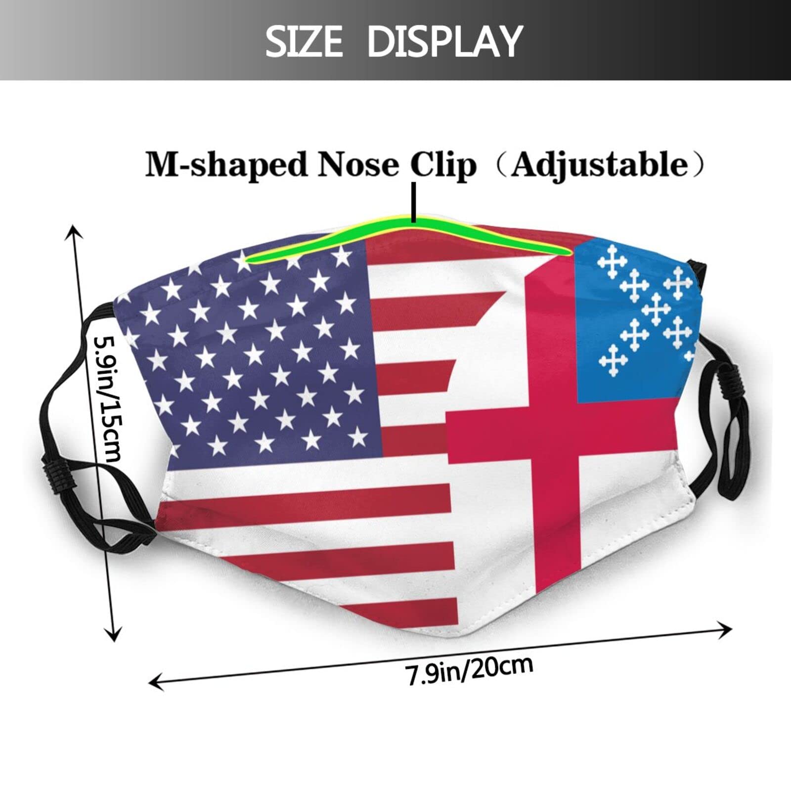 Episcopal Church United States Flag  Mask Protect Respiratory System Breathe with Peace of Mind Black