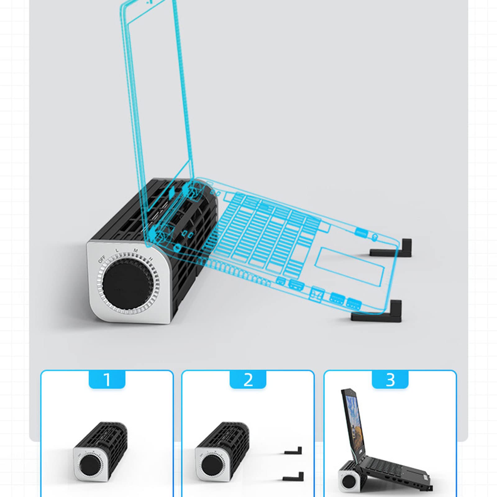 Notebook Radiatore Notebook Stand Dissipatore di calore Velocità Regolabile Per Notebook Tablet Dissipatore di Calore
