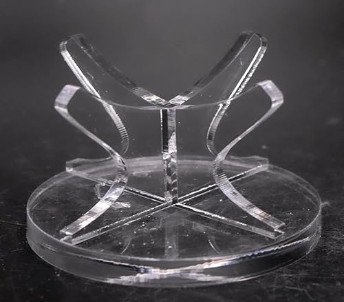 Soporte de exhibición de acrílico redondo de 1.929 in para esferas, huevos, cristales coleccionables, minerales, 1 unidad