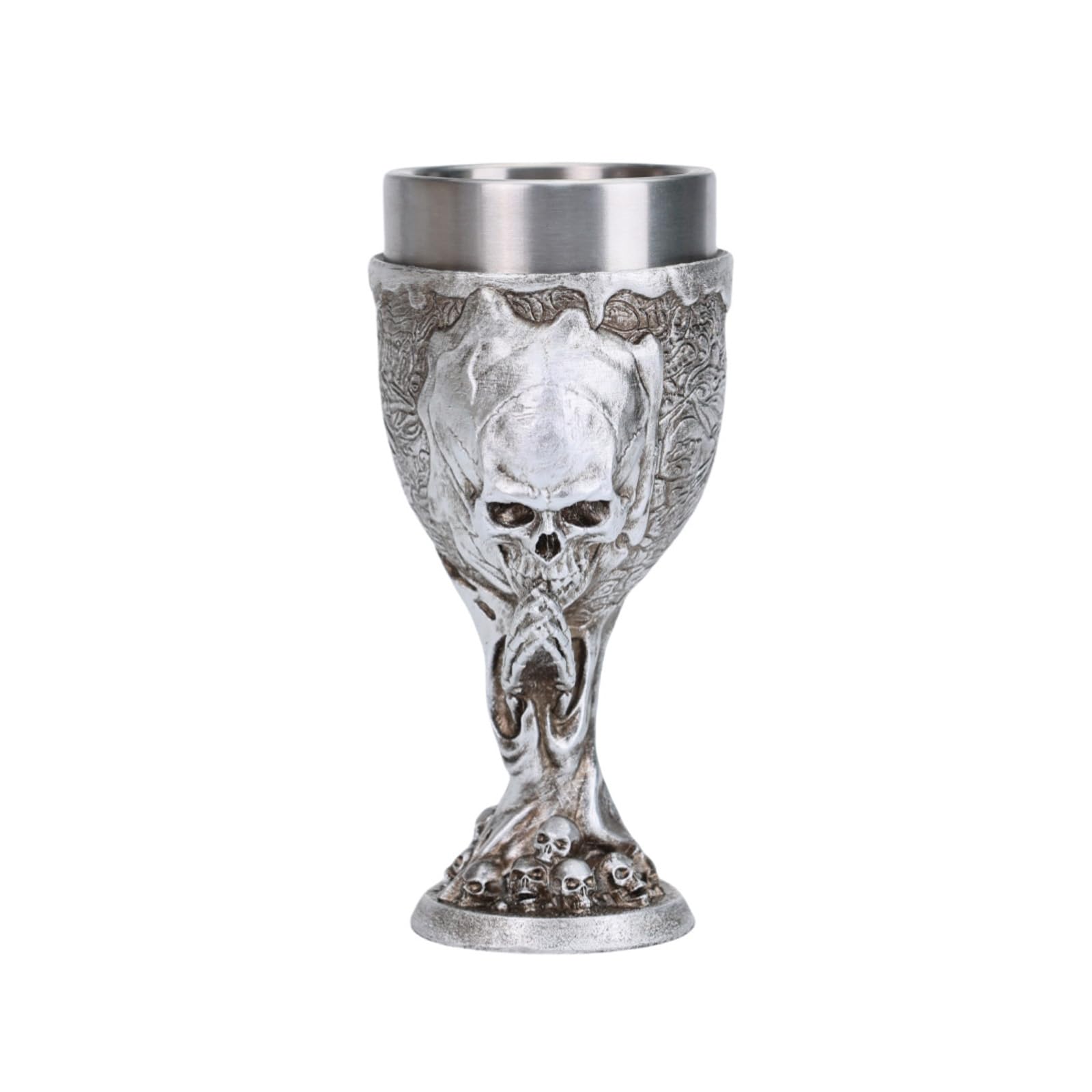 NEWFT Halloween Themed Nonrust Steel Skull Goblet Outdoor Camping Drinkware With Ergonomic Handle Decorative Drinking Cup