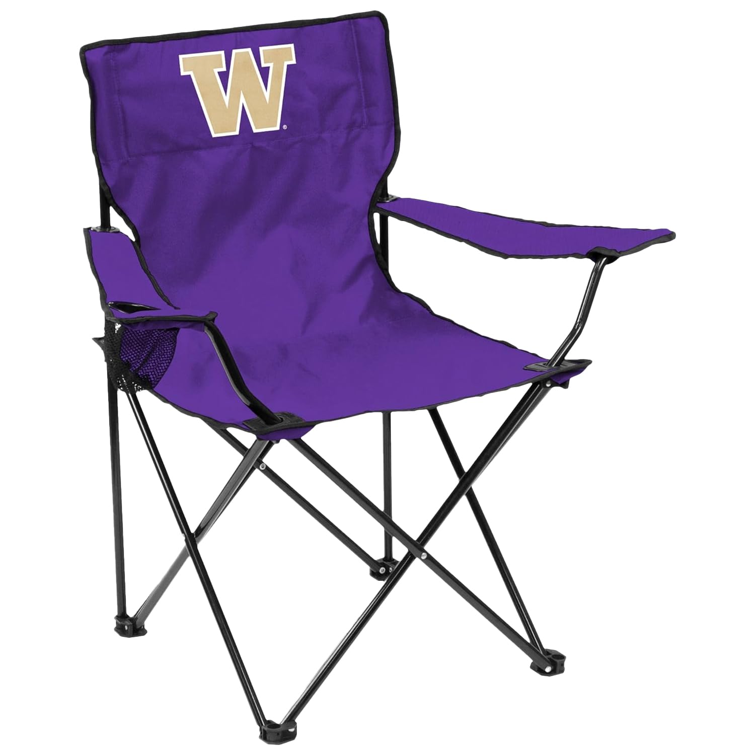 Logo Brands NCAA Washington Huskies Quad Chair, Unisex Adult Chair with One Cup Holder, Team Color, One Size
