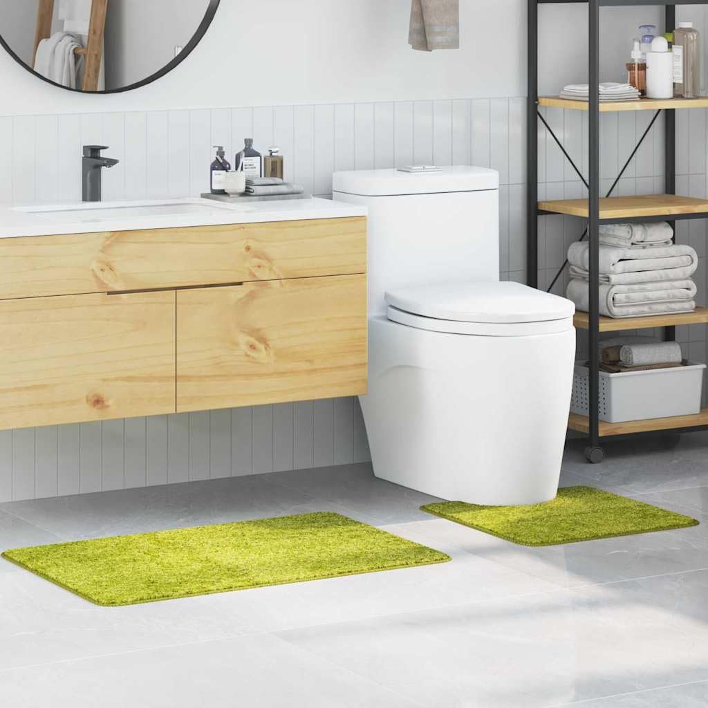 Tapis de bain antidérapants vert pour sécuriser et réchauffer le sol de votre salle de bain