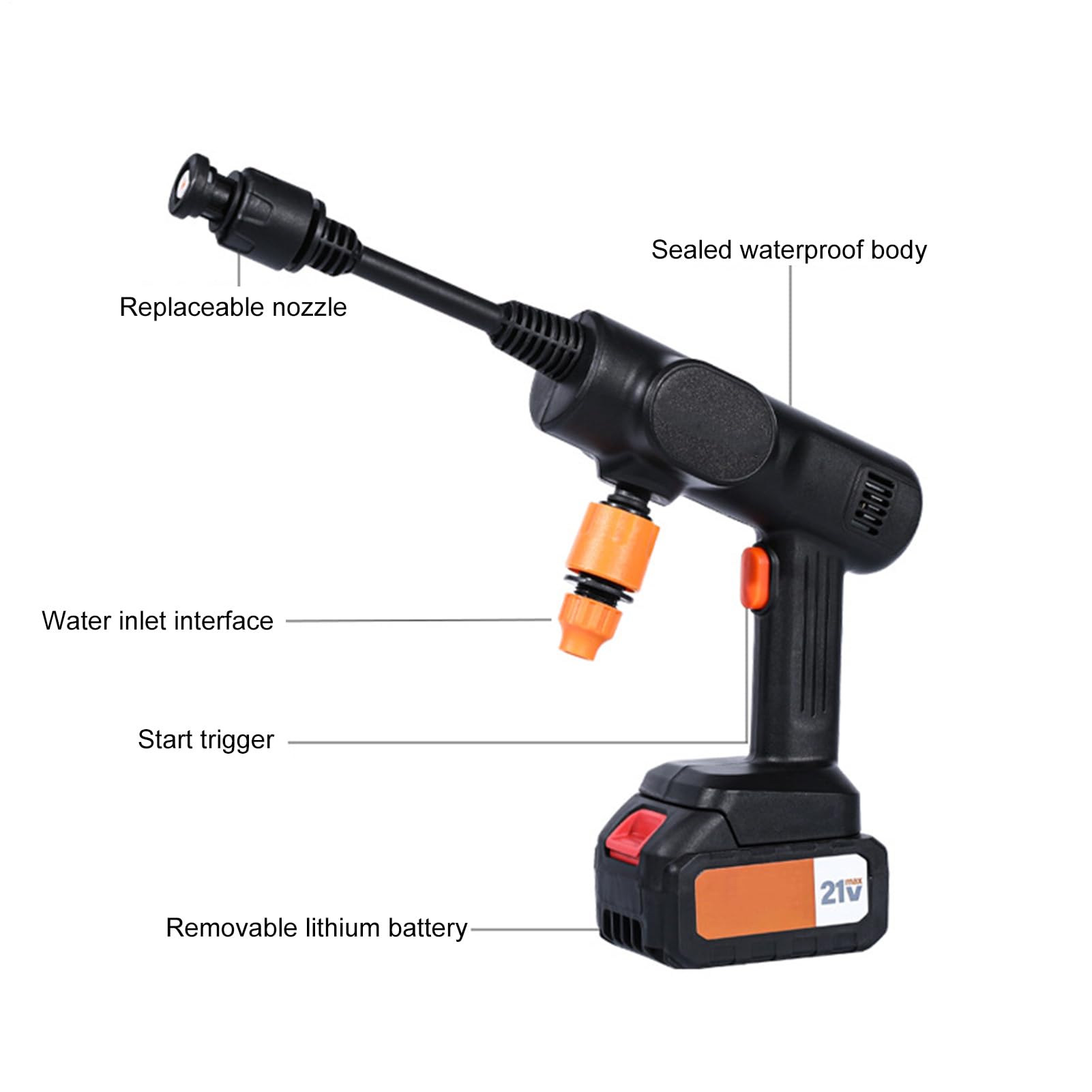 Lavadora a presión portátil | Pulverizador de Agua a presión - Accesorio de máquina de pulverización portátil para casa, Coche, Patio, Cubierta, Limpieza Exterior
