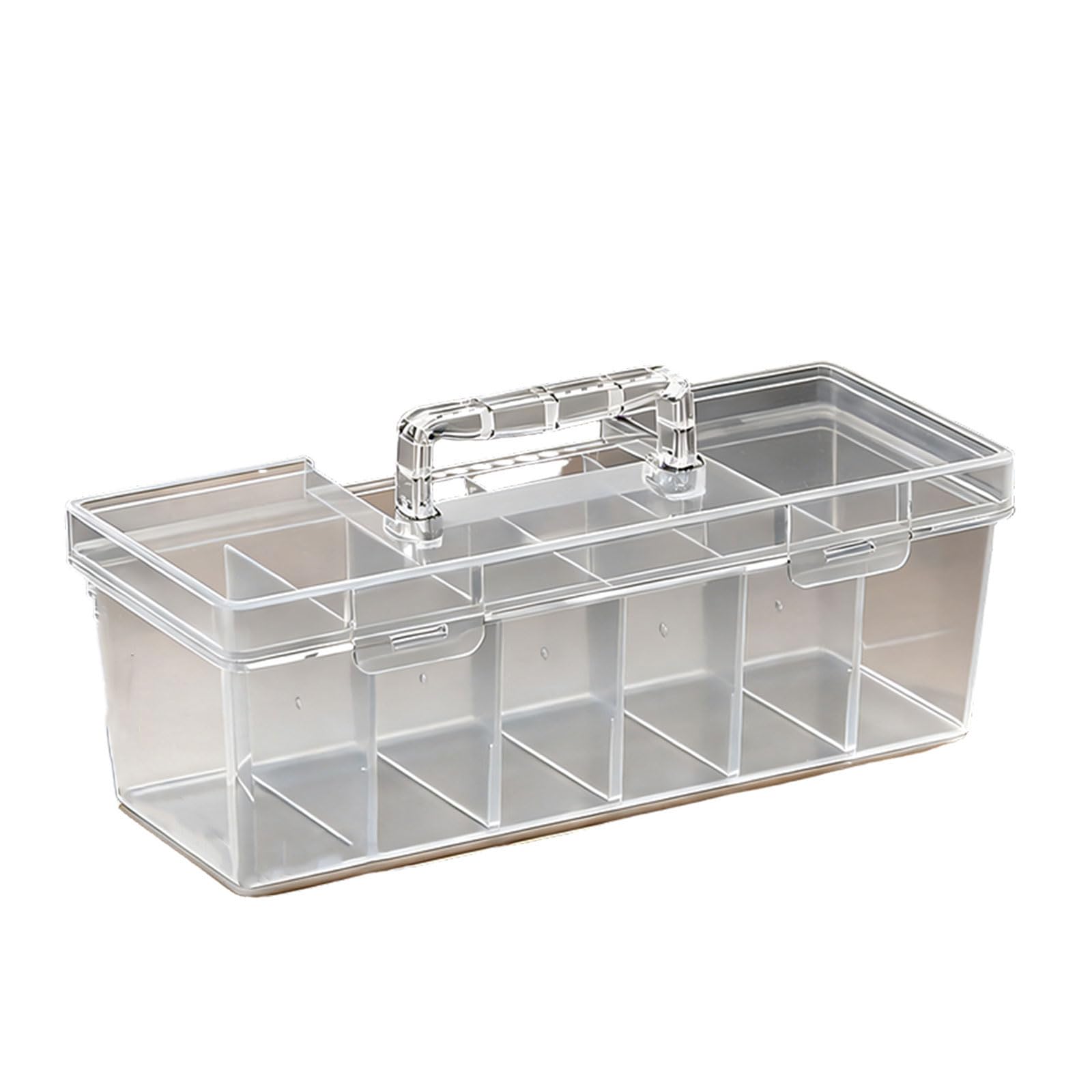 See Through Handheld Utility Box Removable Dividers for Efficient Sorting of Accessories Toy Stationery Tool Box Holder Handheld Hardware Storage